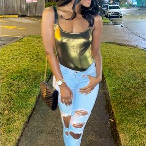Gold shimmer bodysuit